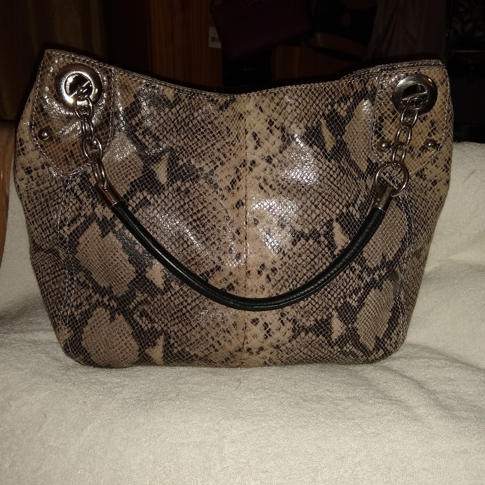 Cynthia Rowley Python Leather Large Shoulder Bag. - image 1